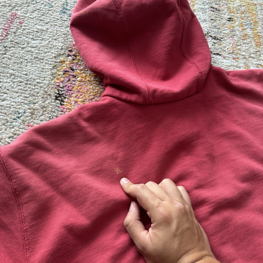 Vintage Carhartt Thermal Zip Up Hoodie Mens L Red J149 INR Heavy Workwear Y2K - Picture 10 of 10